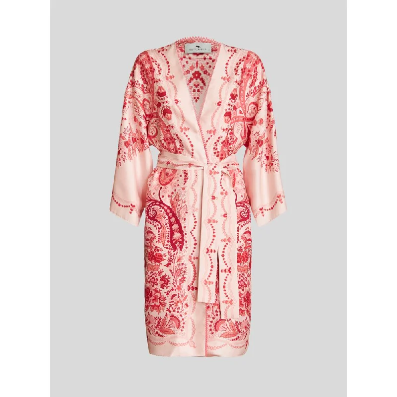 Super Sale Paisley Silk Duster Coat