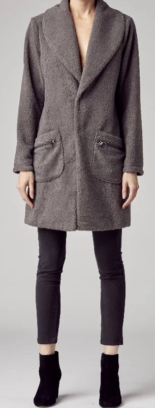Exclusive Savings Parks Sherpa Coat In Smoke Grey