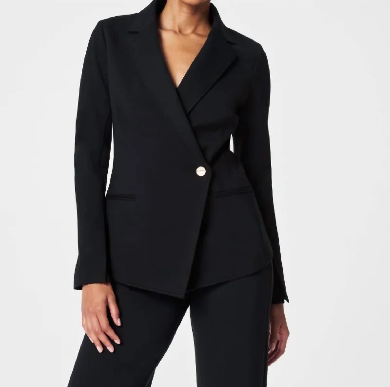 New Arrival Perfect Asymmetrical Tailored Blazer In Black