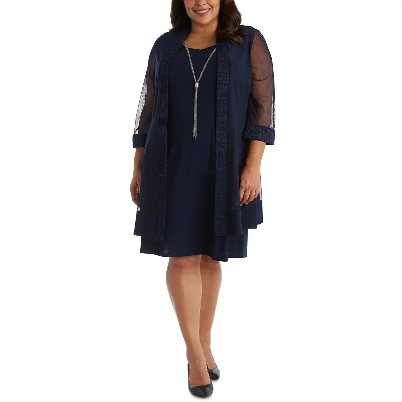 Don't Miss Plus Womens Knit Glitter Jacket