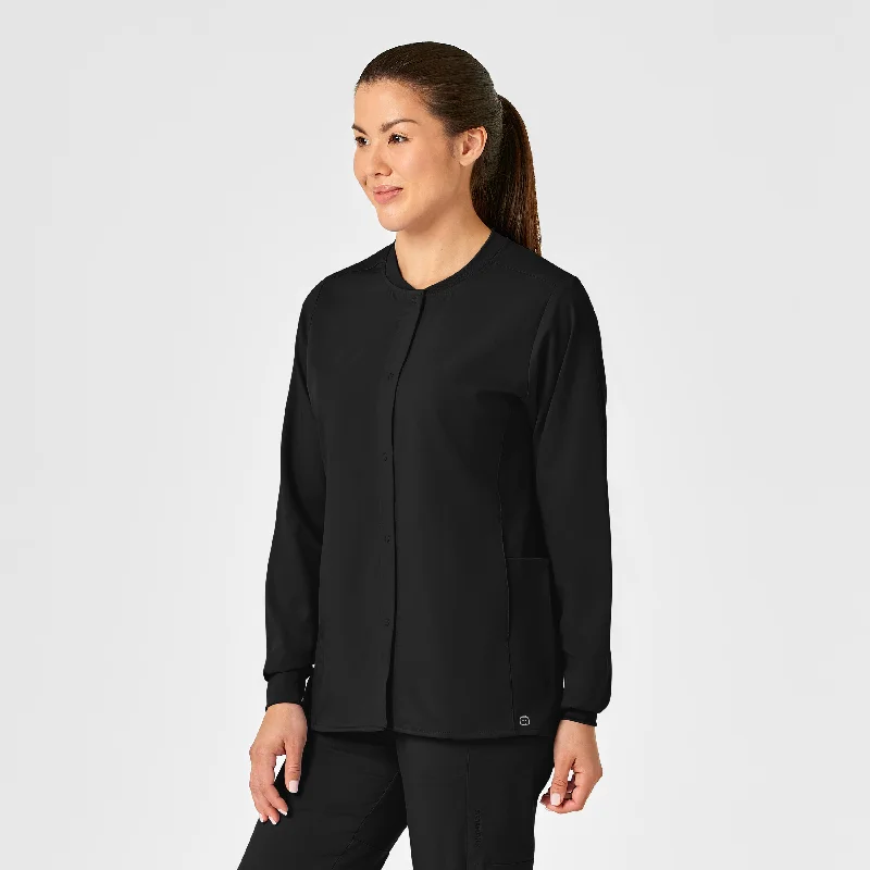Online Only PRO Women's Snap Front Scrub Jacket - Black