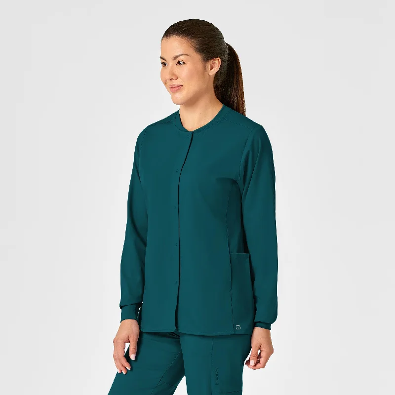 Price Cut PRO Women's Snap Front Scrub Jacket - Caribbean