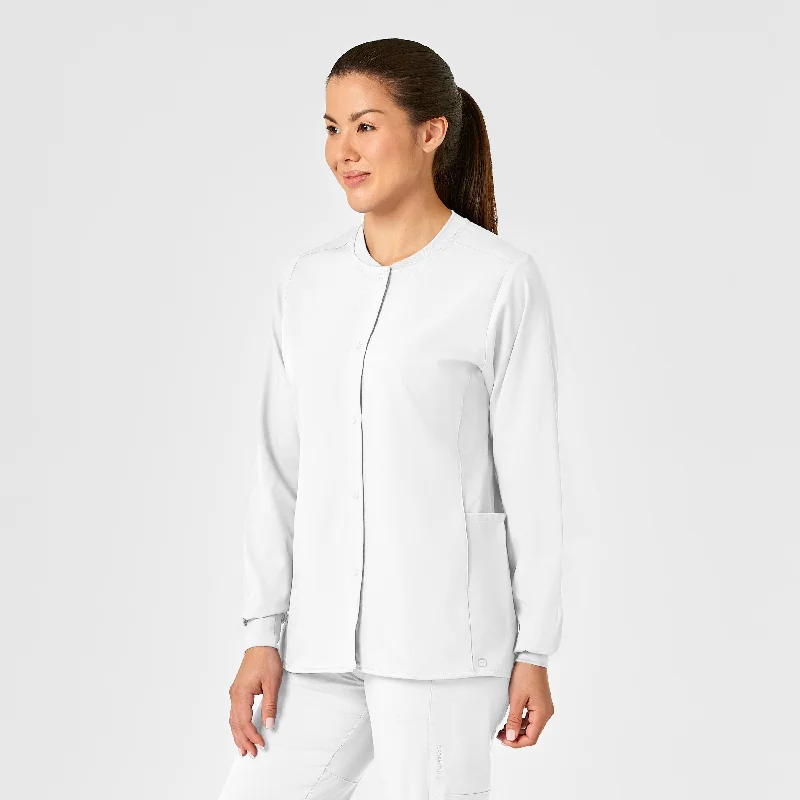 Weekend Deal PRO Women's Snap Front Scrub Jacket - White