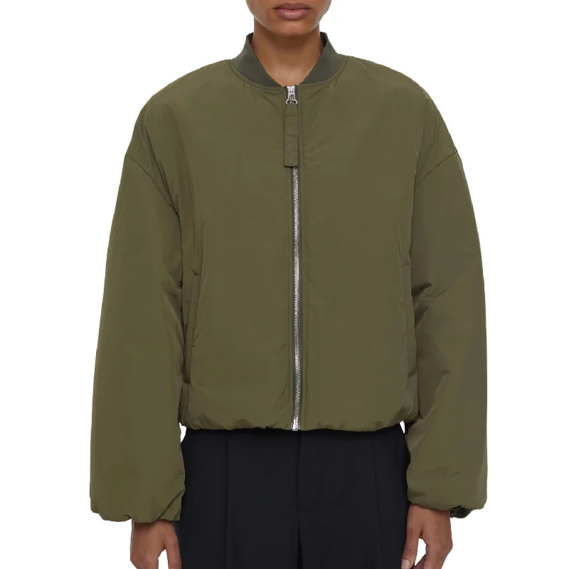 Closeout Puffer Bomber Jacket In Army