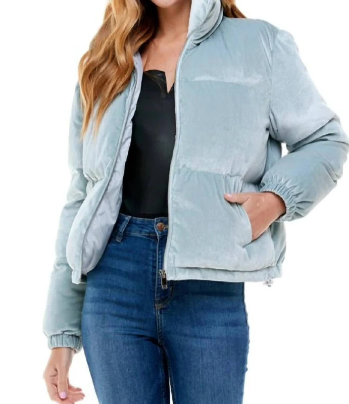 Year-End Sale Puffer In Dusty Blue