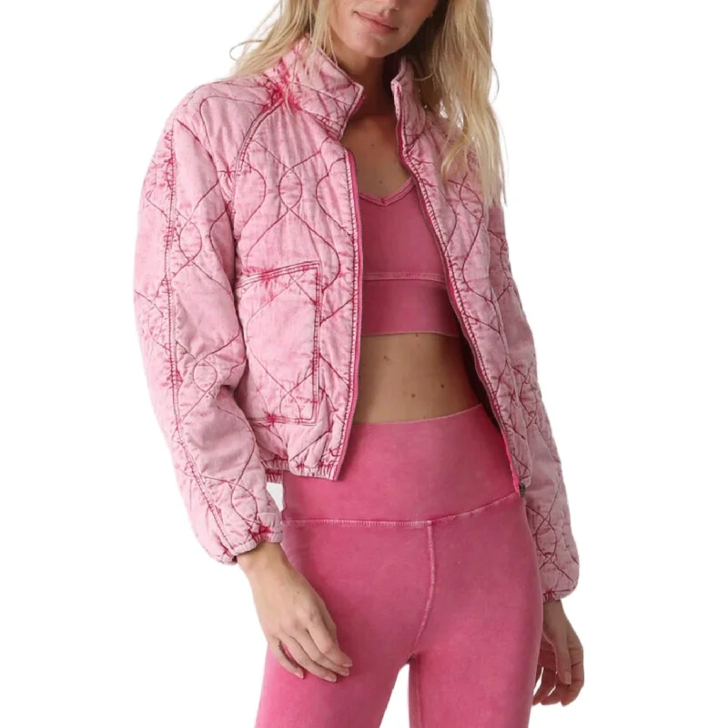 Fantastic Offers Quilted Jacket In Acid Magenta