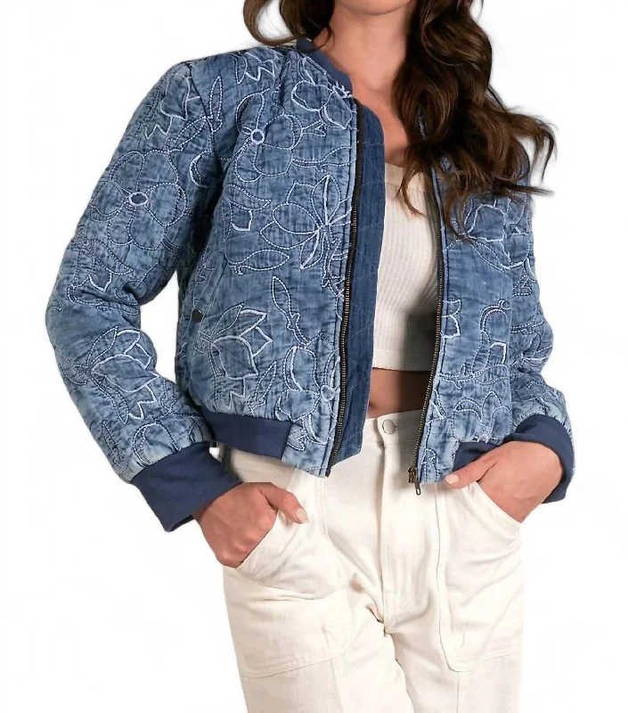 Referral Discount Quilted Jacket In Navy