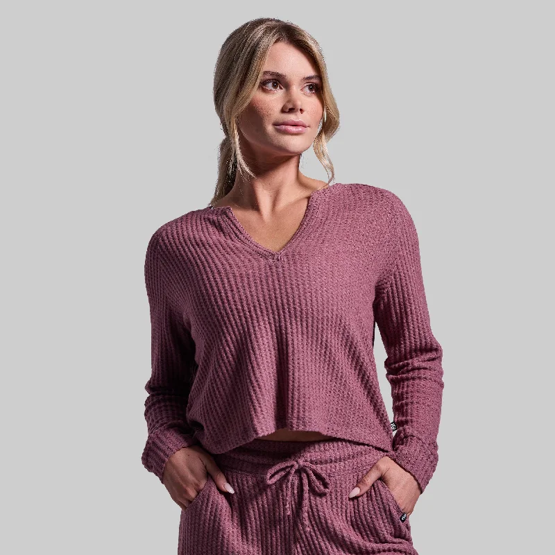 R and R Waffle Long Sleeve (Marsala)