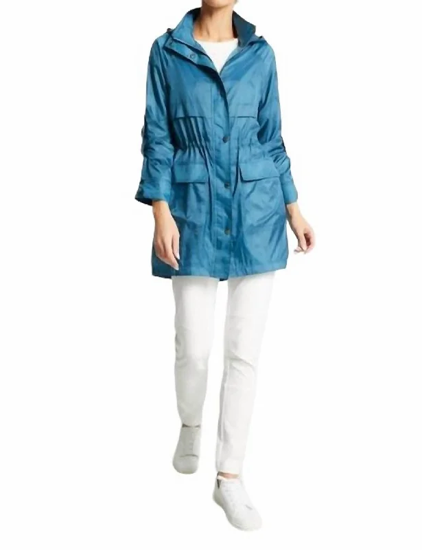 Seasonal Clearance Ramona Water Resistant Windbreaker Jacket In Peacock
