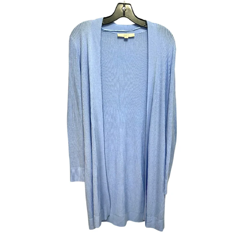 Price Rollback Ribbed Sweater Cardigan By Loft In Blue, Size: L