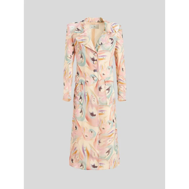 Special Price Silk Duster Coat With Butterfly Design