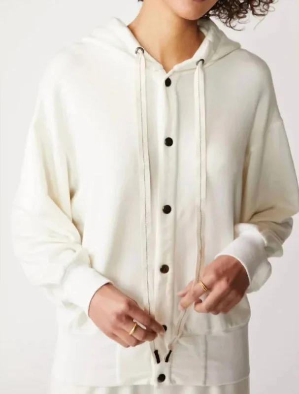 Limited Availability Softest Fleece Snap Jacket (Not Cream) In Denim