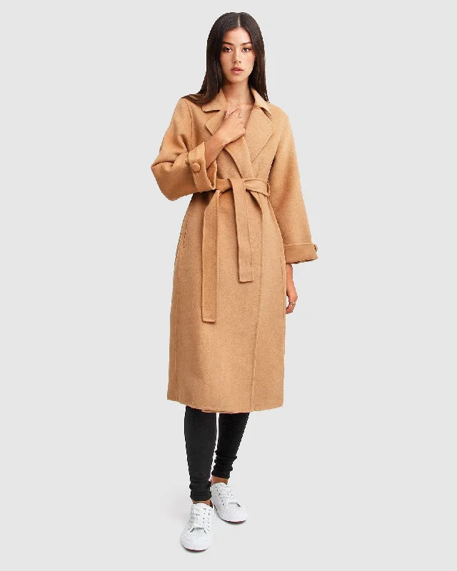 Can't Miss Stay Wild Oversized Wool Coat - Camel