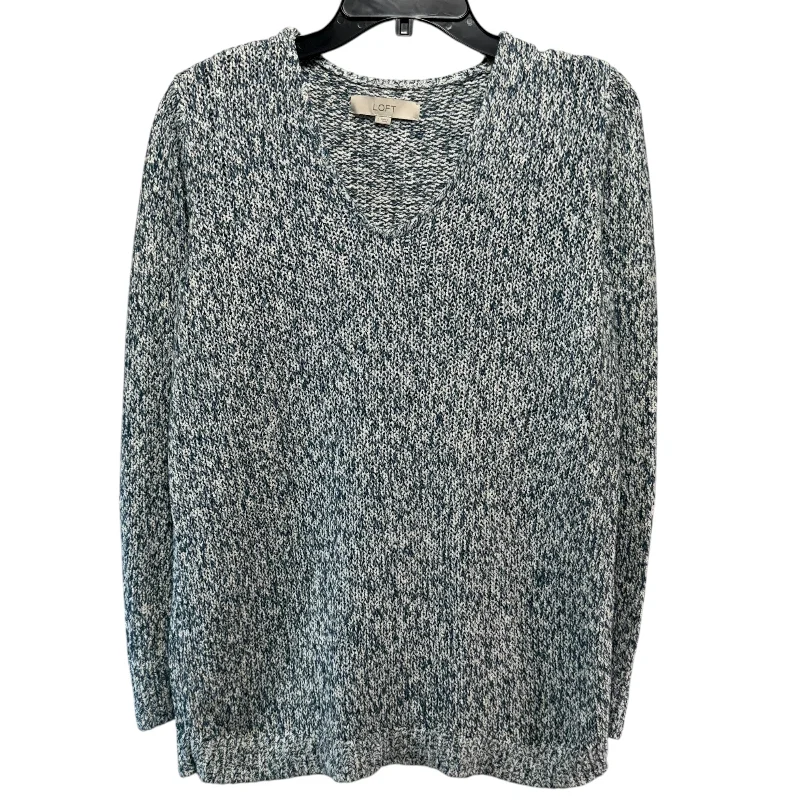 Sweater By Loft In Blue & Cream, Size: L