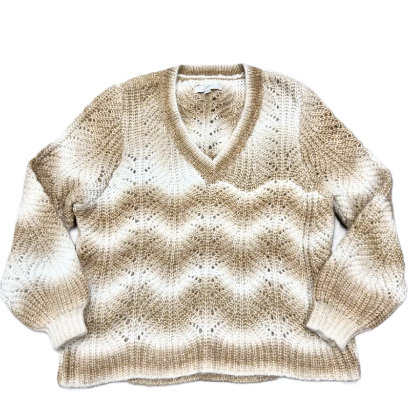 Daily Deals Sweater By Loft In Brown & Cream, Size: Xl