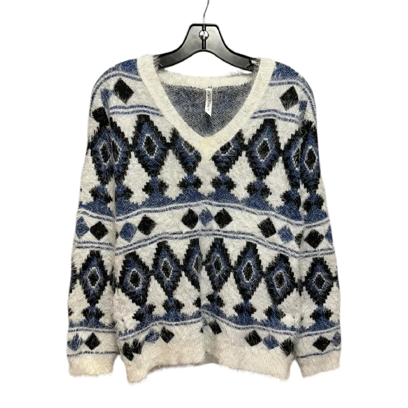 Early Access Sweater By White Mark In Blue & White, Size: S