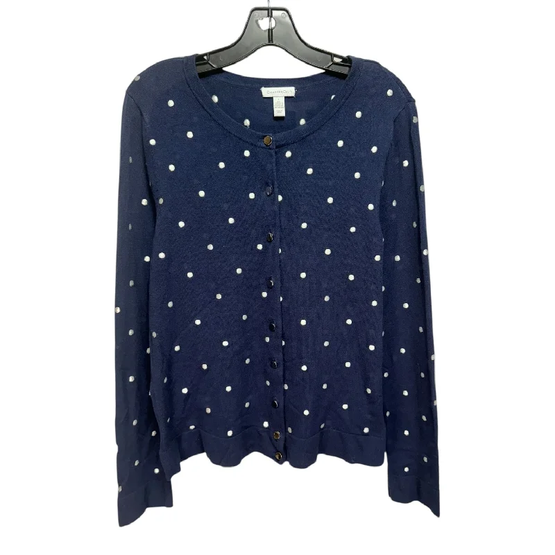 Reduced Prices Sweater Cardigan By Charter Club In Polkadot Pattern, Size: L