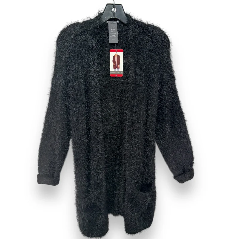 Price Fest Sweater Cardigan By Chelsea And Theodore In Black, Size: Xl