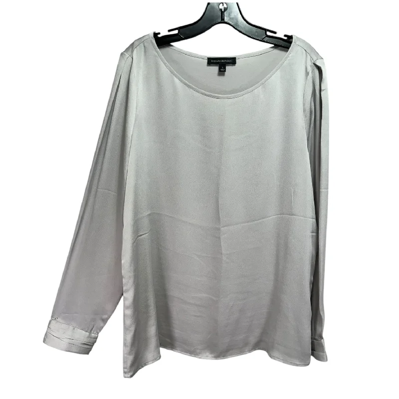Can't Miss Top Long Sleeve By Banana Republic In Silver, Size: L