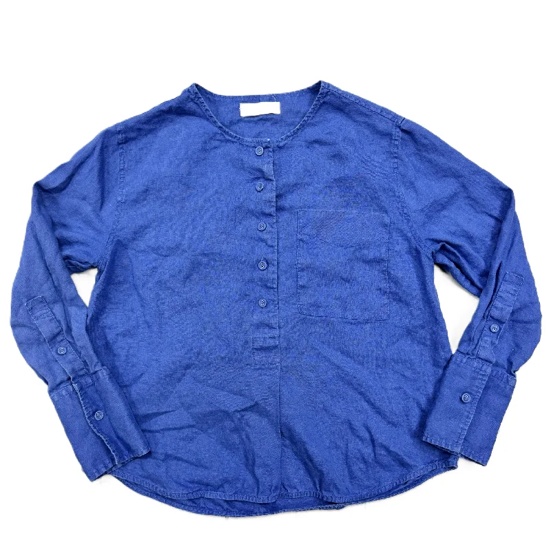 Customer Appreciation Sale Top Long Sleeve By Everlane In Blue, Size: S