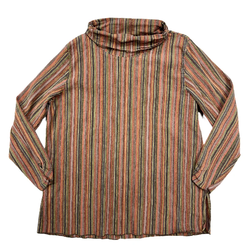 Massive Deals Top Long Sleeve By Flax In Striped Pattern, Size: L