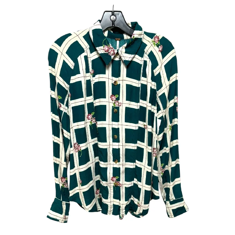 Great Deals Top Long Sleeve By Free People In Geometric Pattern, Size: S