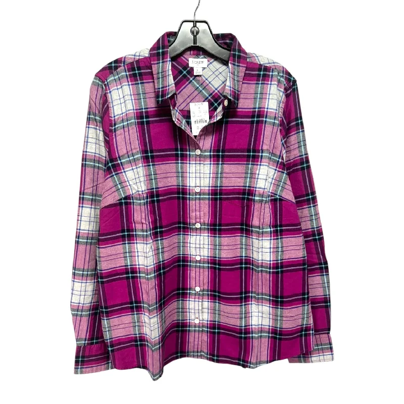 Deep Discounts Top Long Sleeve By J. Crew In Plaid Pattern, Size: L