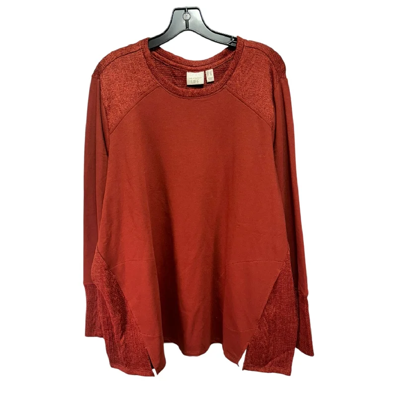Value Deals Top Long Sleeve By Logo In Copper, Size: 2x