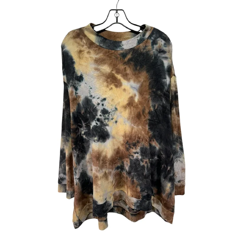 Take Advantage Top Long Sleeve By Logo In Tie Dye Print, Size: 2x