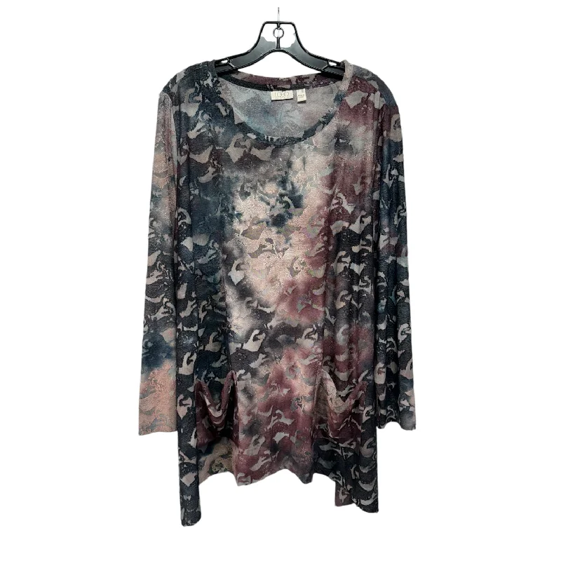 Unbeatable Prices Top Long Sleeve By Logo In Tie Dye Print, Size: 3x