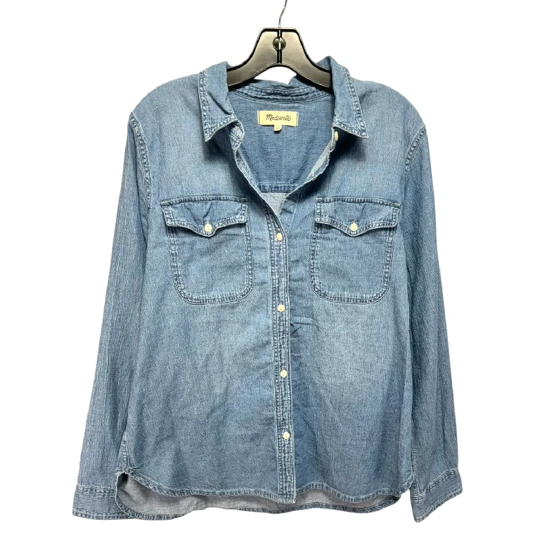 Don't Wait Top Long Sleeve By Madewell In Blue Denim, Size: Xl