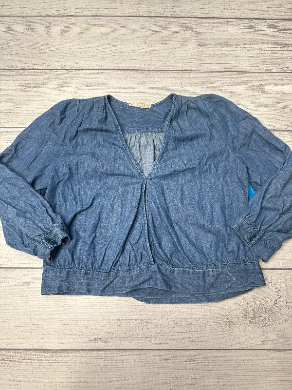 Steals and Deals Top Long Sleeve By Madewell In Denim, Size: M