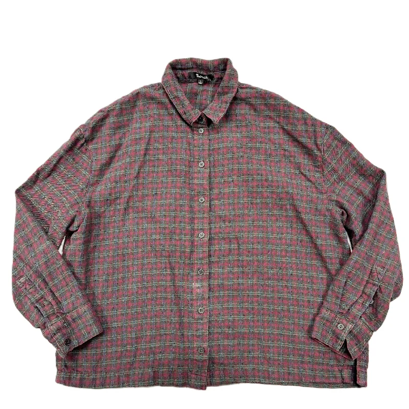 Savings Galore Top Long Sleeve By Madewell In Plaid Pattern, Size: S
