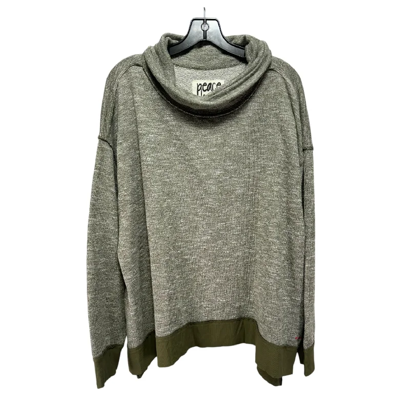 TIME-Limited Offer Top Long Sleeve By Peace Love World In Green, Size: 2x