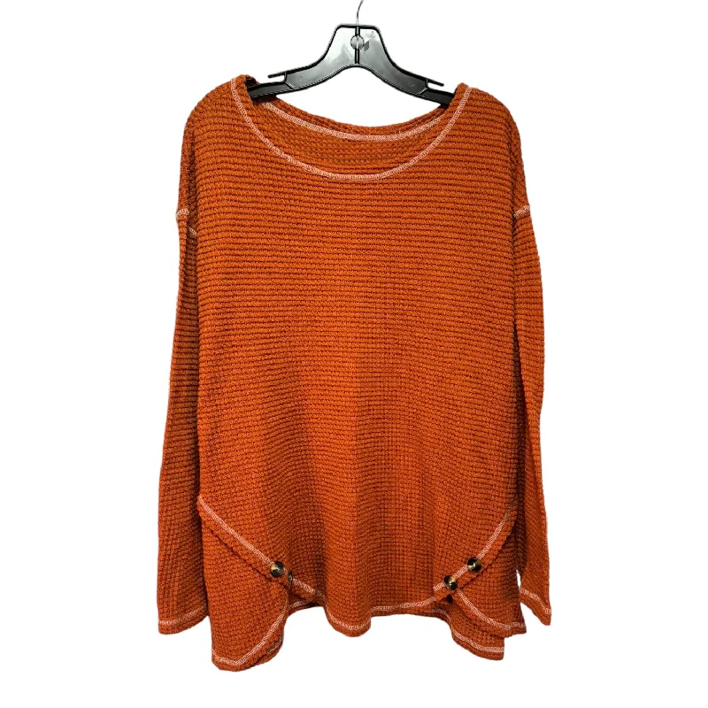 Can't Be Beat Top Long Sleeve By Shein In Orange, Size: 3x