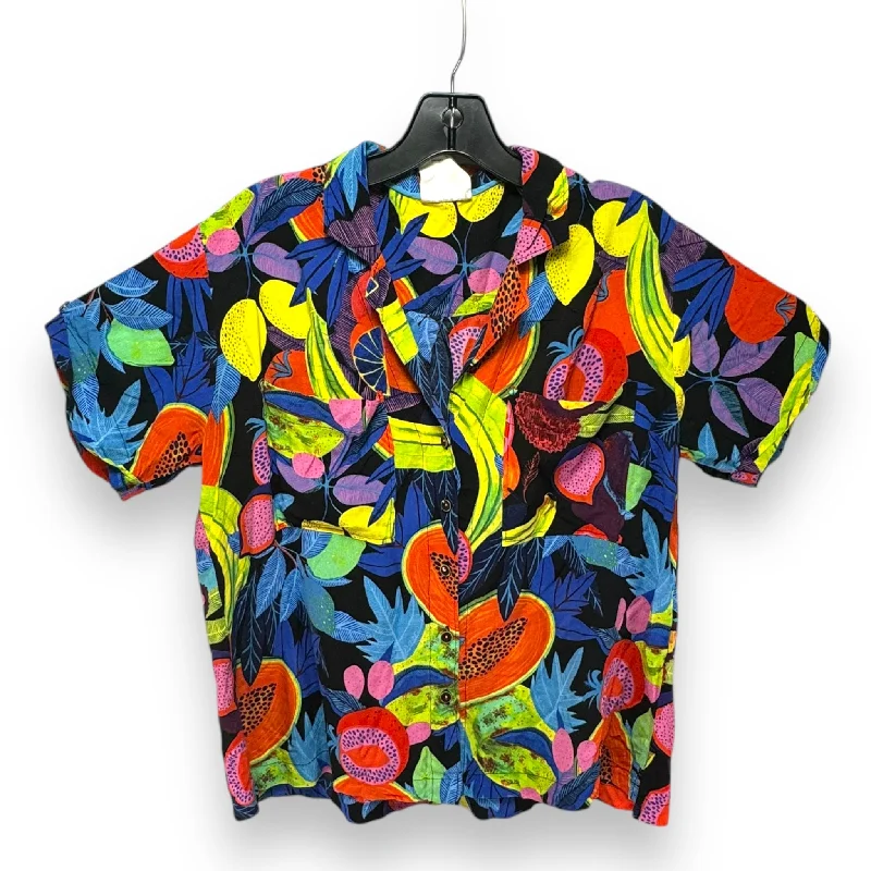 Markdown Madness Top Short Sleeve By Anthropologie In Multi-colored, Size: M