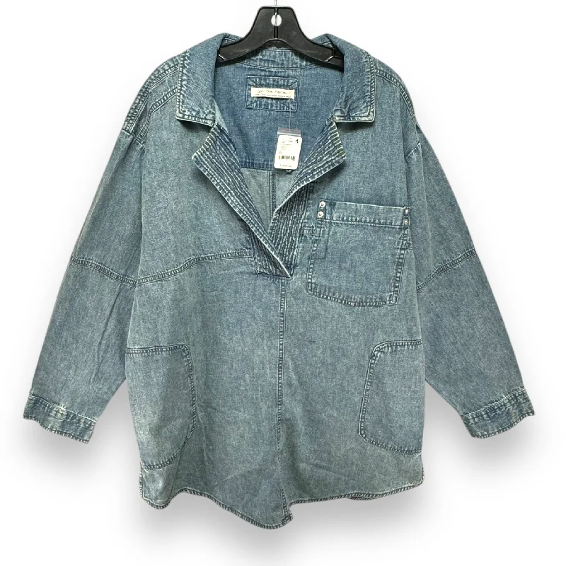 Loyalty Reward Tunic Long Sleeve By We The Free In Blue Denim, Size: Xl