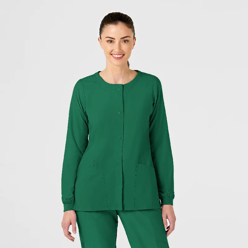 Instant Discount W123 Women's Crew Neck Warm Up Scrub Jacket - Hunter