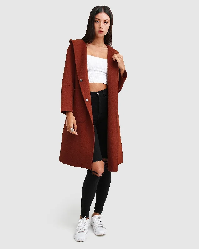Can't Be Beat Walk This Way Wool Blend Oversized Coat - Caramel