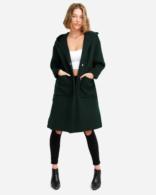 Unmissable Offer Walk This Way Wool Blend Oversized Coat  - Dark Green