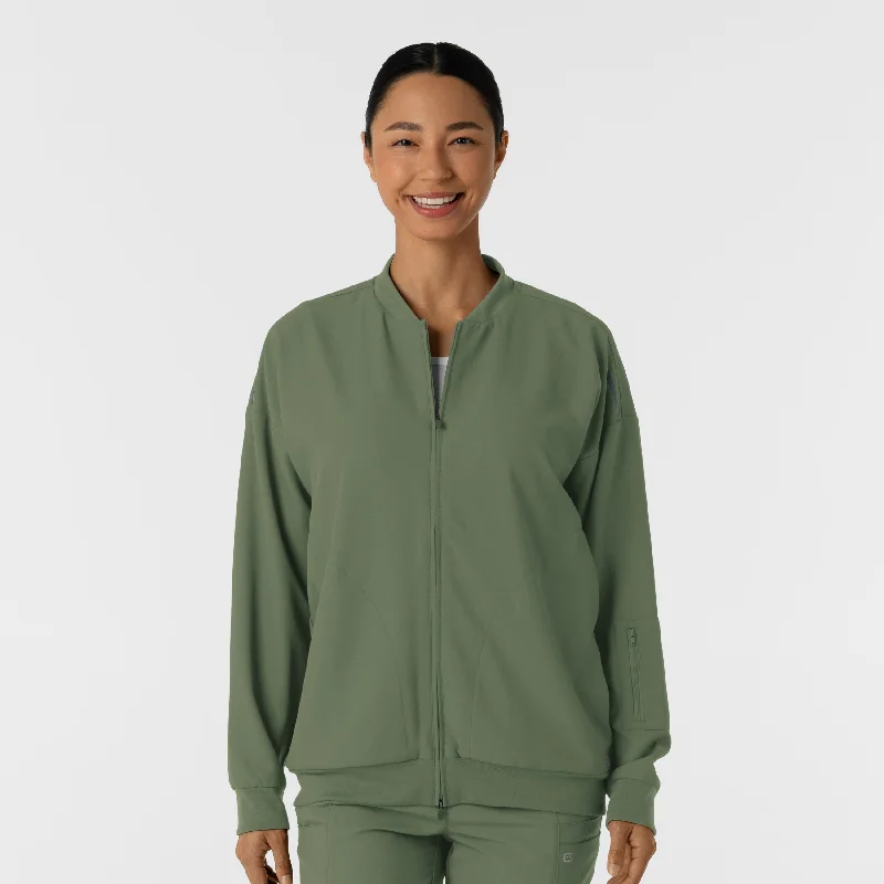 Don't Miss Women's Bomber Scrub Jacket - Olive