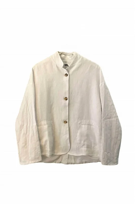 Unmissable Offer Women's Cotton And Linen Jacket In Optical White