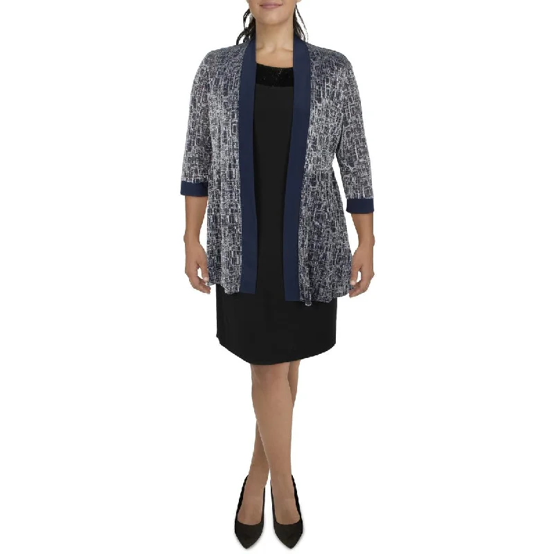 Major Savings Womens Knit Metallic Duster Blazer