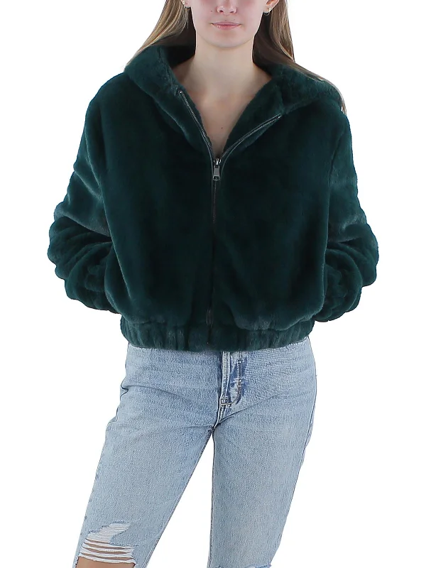 Special Discount Womens Lightweight Cold Weather Faux Fur Coat