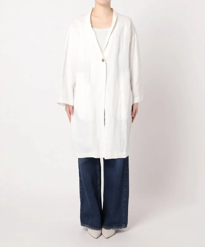 Value Deals Women's Nicole Linen Coat In White
