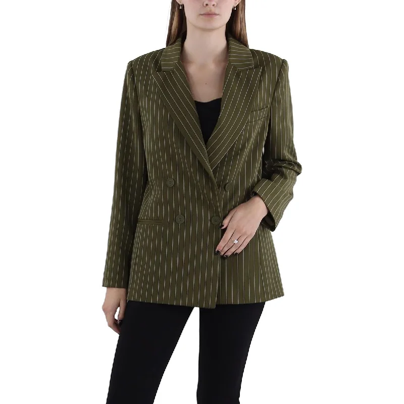 Reduced Prices Womens Pinstripe Suit Separate Double-Breasted Blazer