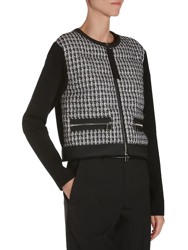 Markdowns Womens Plaid Pockets Shirt Jacket