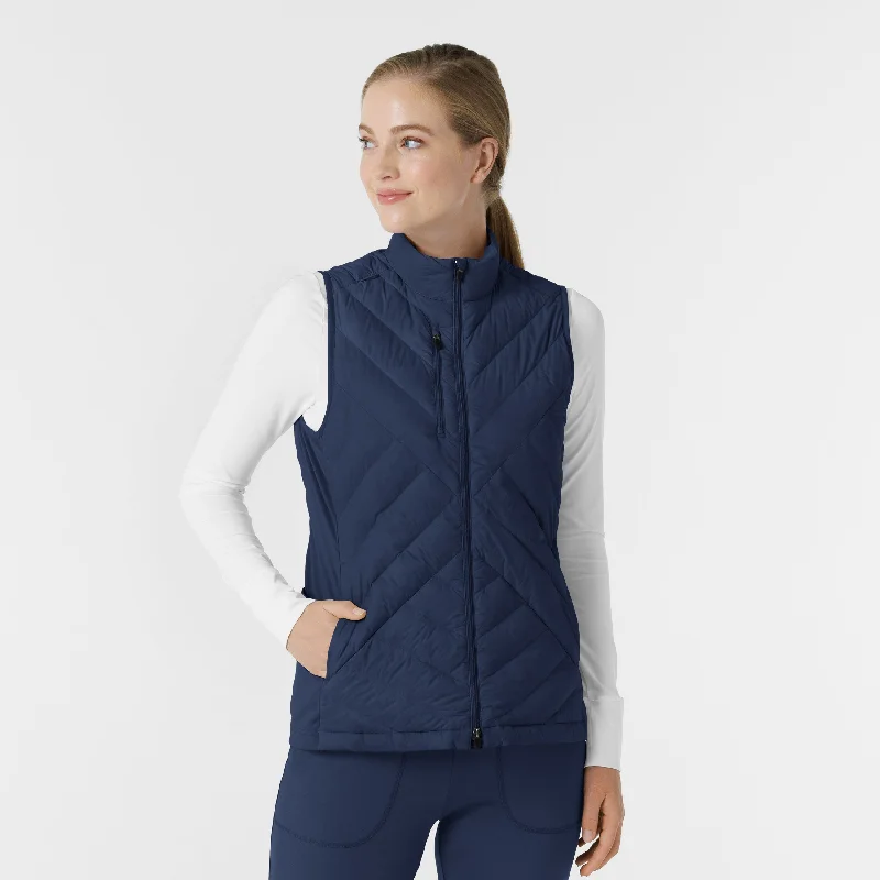 Limited Time Women's Quilted Scrub Vest - Navy