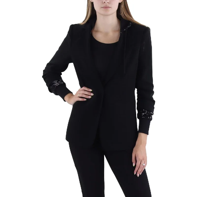 Huge Discounts Womens Sequined Work Wear Open-Front Blazer