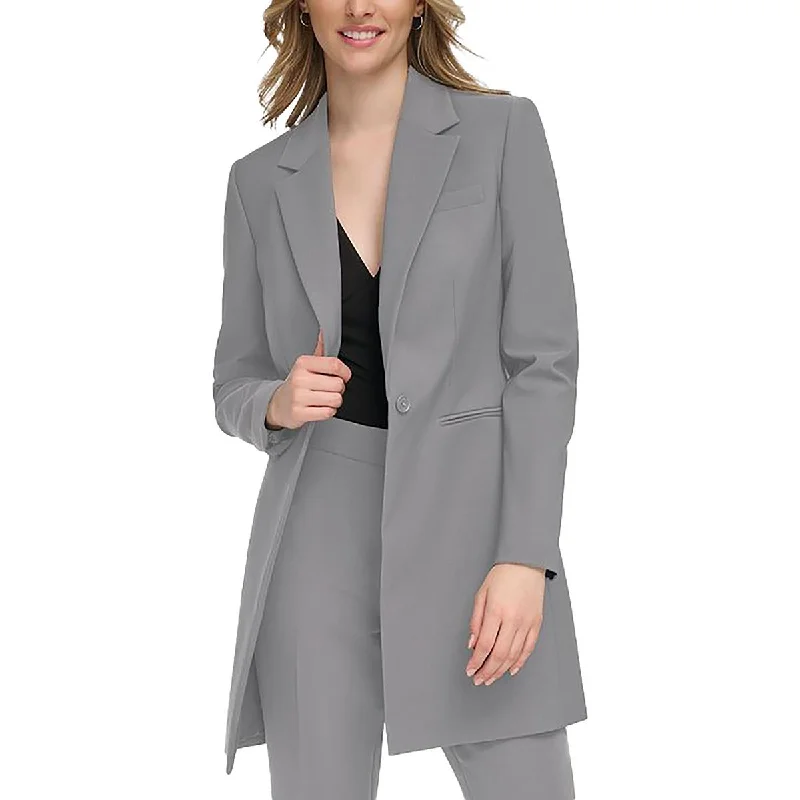 Price Reduction Womens Solid Business One-Button Blazer